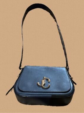 Jimmy Choo Black Shoulder Bag with Gold Hardware